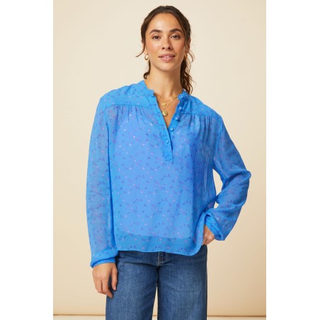 Limited Edition Malina Blouse | Blue/Pink Available for Immediate Shipping