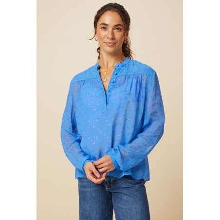 Limited Edition Malina Blouse | Blue/Pink Available for Immediate Shipping