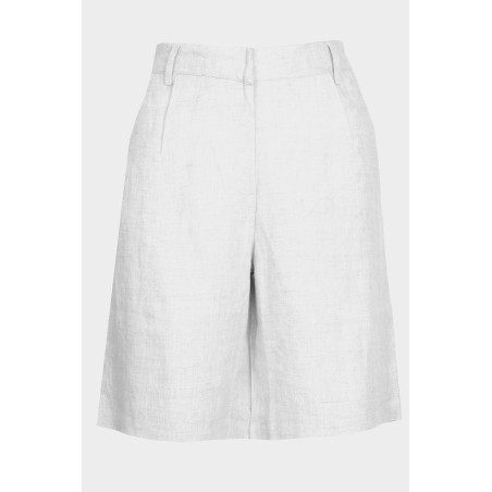 Limited Edition Alexandra Long Linen Shorts | White On Hand Now