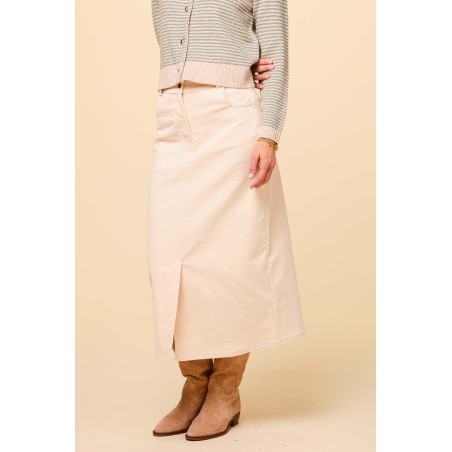 Limited Edition Mallory Stretch Corduroy Skirt | Cream Latest Edition