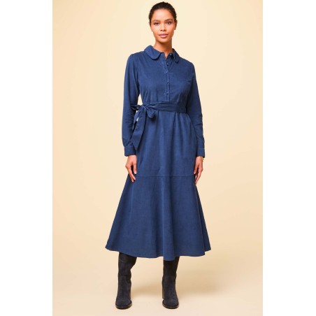 Limited Edition Marissa Corduroy Dress | Navy Immediate Availability