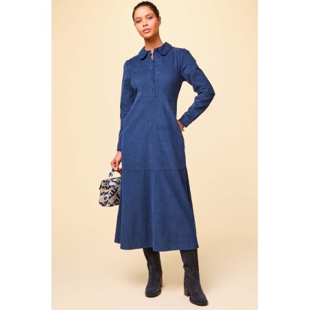 Limited Edition Marissa Corduroy Dress | Navy Immediate Availability