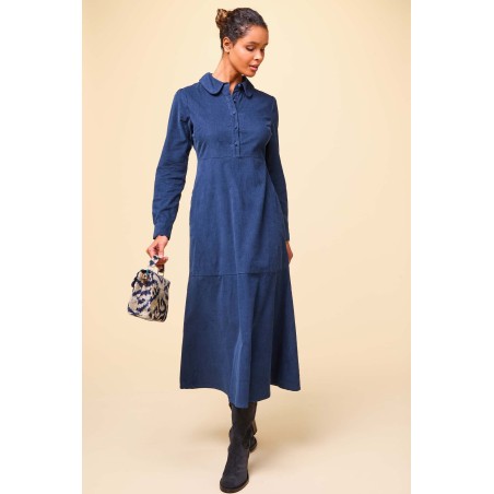 Limited Edition Marissa Corduroy Dress | Navy Immediate Availability