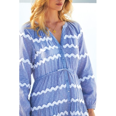 Limited Edition Mel Ric Rac Dress | Chambray Blue