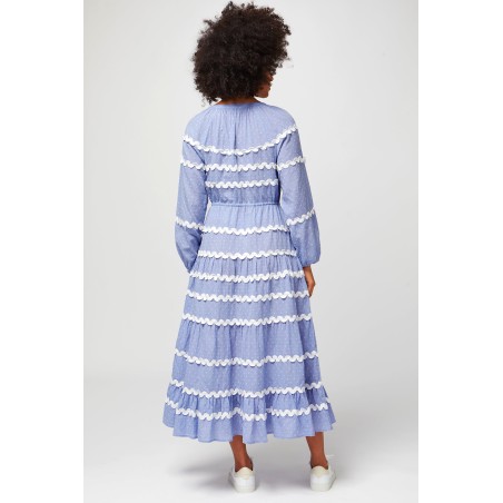 Limited Edition Mel Ric Rac Dress | Chambray Blue