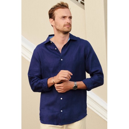 Limited Edition Men's Linen Shirt | Navy New Release