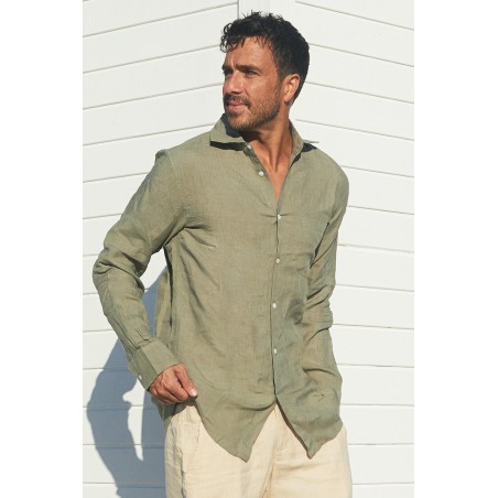 Limited Edition Men's Holiday Linen Shirt | Khaki