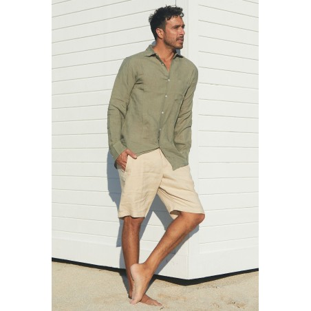 Limited Edition Men's Holiday Linen Shirt | Khaki