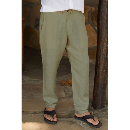 Limited Edition Men's Premium Linen Trousers | Khaki