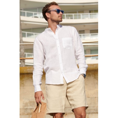 Limited Edition Men's Nehru Collar Linen Shirt | White New Collection