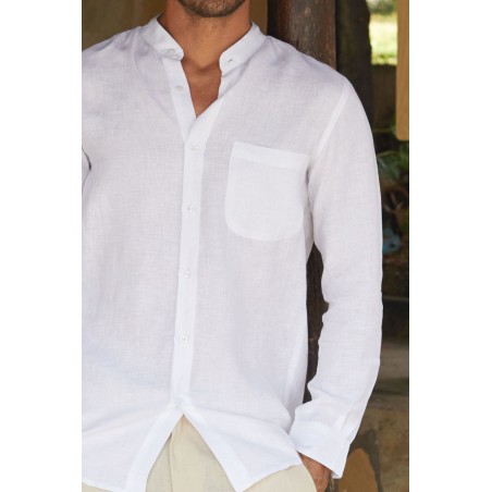 Limited Edition Men's Nehru Collar Linen Shirt | White New Collection