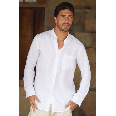 Limited Edition Men's Nehru Collar Linen Shirt | White New Collection