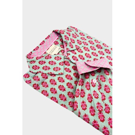 Limited Edition Men's Printed Cotton Shirt | Azalea Khaki/Pink In Stock