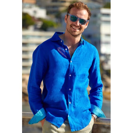 Limited Edition Men's Linen Shirt | Cobalt Blue Just Launched