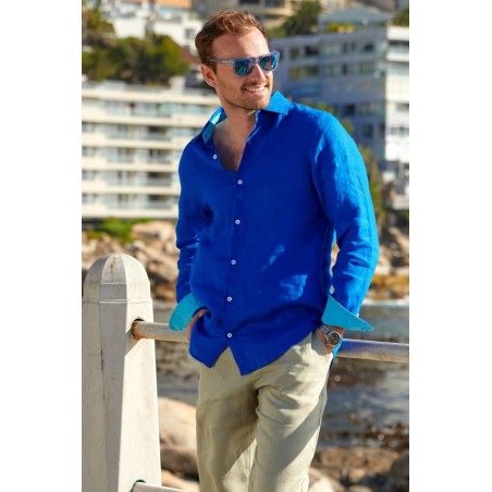 Limited Edition Men's Linen Shirt | Cobalt Blue Just Launched