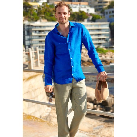 Limited Edition Men's Linen Shirt | Cobalt Blue Just Launched