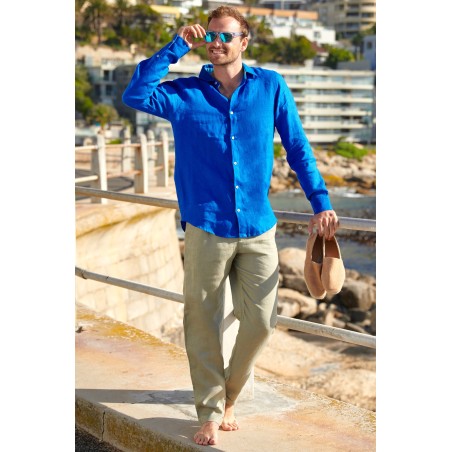 Limited Edition Men's Linen Shirt | Cobalt Blue Just Launched