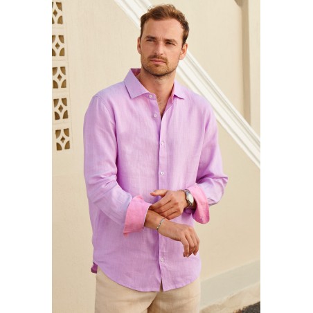 Limited Edition Men's Linen Shirt | Purple In Stock