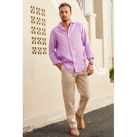 Limited Edition Men's Linen Shirt | Purple In Stock