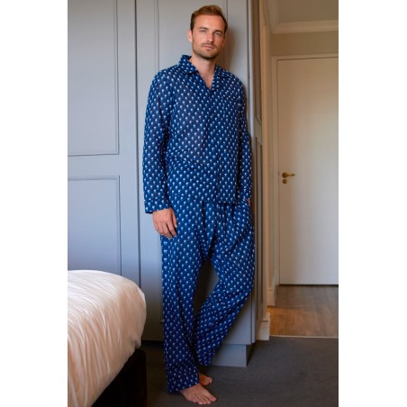 Limited Edition Men's Pyjama Set | Belle Flower Navy/Marina Blue Immediate Availability