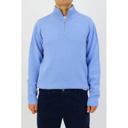 Limited Edition Merino Wool Men's Quarter Zip Jumper | Blue/Navy Just Launched