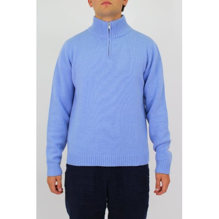 Limited Edition Merino Wool Men's Quarter Zip Jumper | Blue/Navy Just Launched