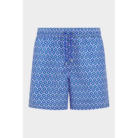 Limited Edition Men's Recycled Swim Shorts | Daisy Flower Marina Blue/Green In Stock