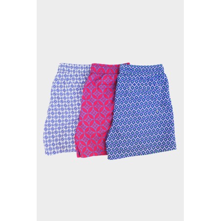 Limited Edition Men's Recycled Swim Shorts | Geo Cobalt Blue/White Available for Immediate Shipping