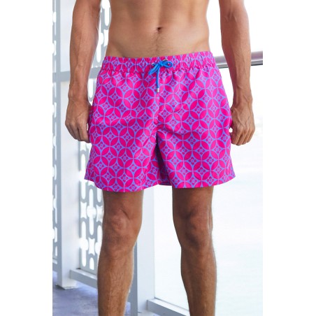 Limited Edition Men's Recycled Swim Shorts | Geo Pink/Blue New Release