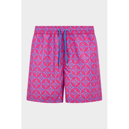 Limited Edition Men's Recycled Swim Shorts | Geo Pink/Blue New Release