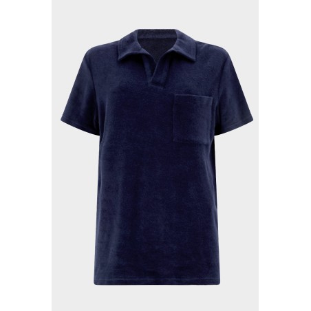 Limited Edition Men's Towelling Polo Shirt | Navy On Hand Now