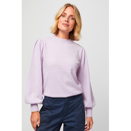 Limited Edition Merino Cashmere Blend Crew Neck Jumper | Lilac Limited Stock