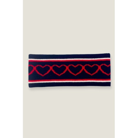 Limited Edition Merino Wool Heart Headband | Navy/White/Red Hot New Item