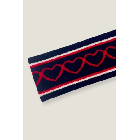 Limited Edition Merino Wool Heart Headband | Navy/White/Red Hot New Item