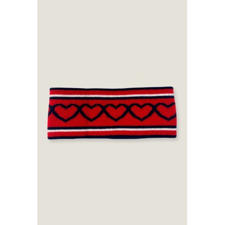 Limited Edition Merino Wool Heart Headband | Navy/White/Red Hot New Item