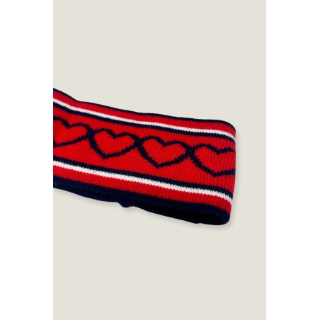 Limited Edition Merino Wool Heart Headband | Navy/White/Red Hot New Item