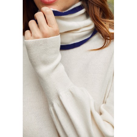 Limited Edition Merino Wool Snood | Cream/Navy New Collection