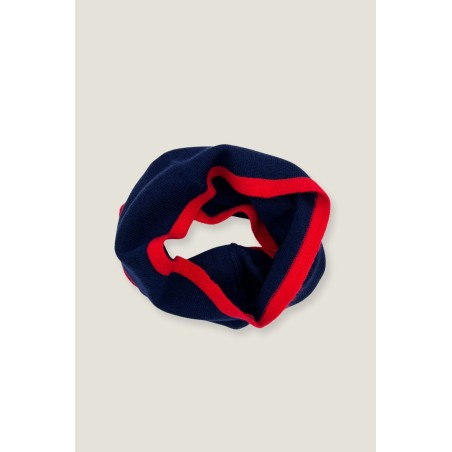 Limited Edition Merino Wool Snood | Navy/Red New Stock