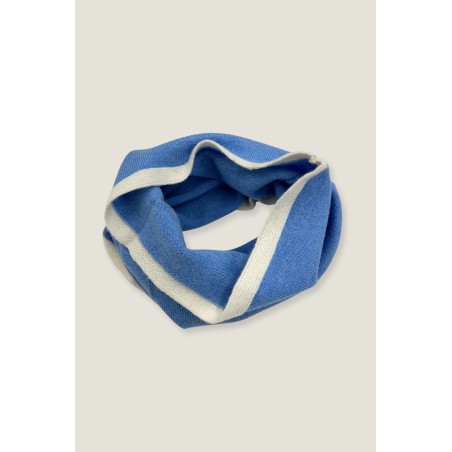 Limited Edition Merino Wool Snood | Serene Blue/Cream Just In