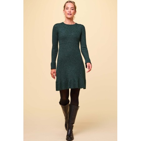 Limited Edition Metallic Knit Short Dress | Emerald/Green Immediate Availability