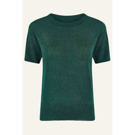 Limited Edition Metallic Knit T-Shirt | Emerald/Green Available for Immediate Shipping