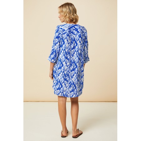 Limited Edition Mila Shirt Tunic | Fluid Abstract Cobalt Hot New Item