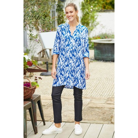 Limited Edition Mila Shirt Tunic | Fluid Abstract Cobalt Hot New Item