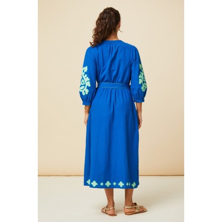 Limited Edition Milly Applique Dress | Cobalt Blue/Green New Stock