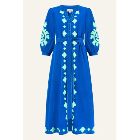 Limited Edition Milly Applique Dress | Cobalt Blue/Green New Stock