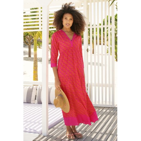 Limited Edition Mykonos Maxi Dress | Clover Pink/Orange Limited Stock