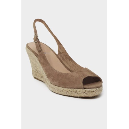 Limited Edition Mykonos Peep Toe Espadrilles | Almond