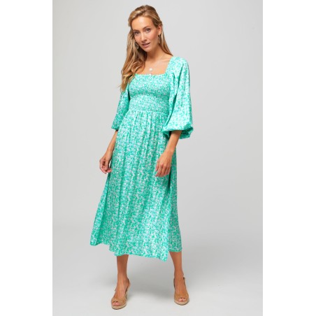 Limited Edition Nancy Tencel Dress | Meadow Bloom Green Ready for Shipment