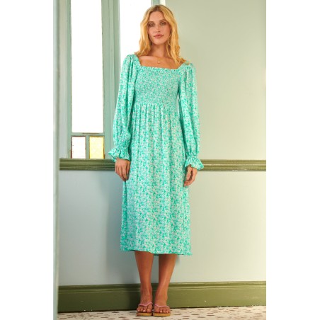 Limited Edition Nancy Tencel Dress | Meadow Bloom Green Ready for Shipment