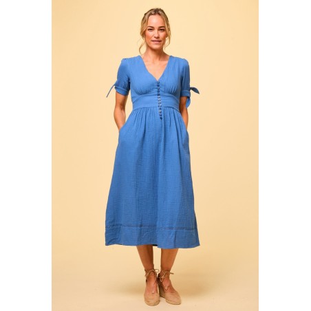 Limited Edition Olga Cheesecloth Dress | Marina Blue Just Launched